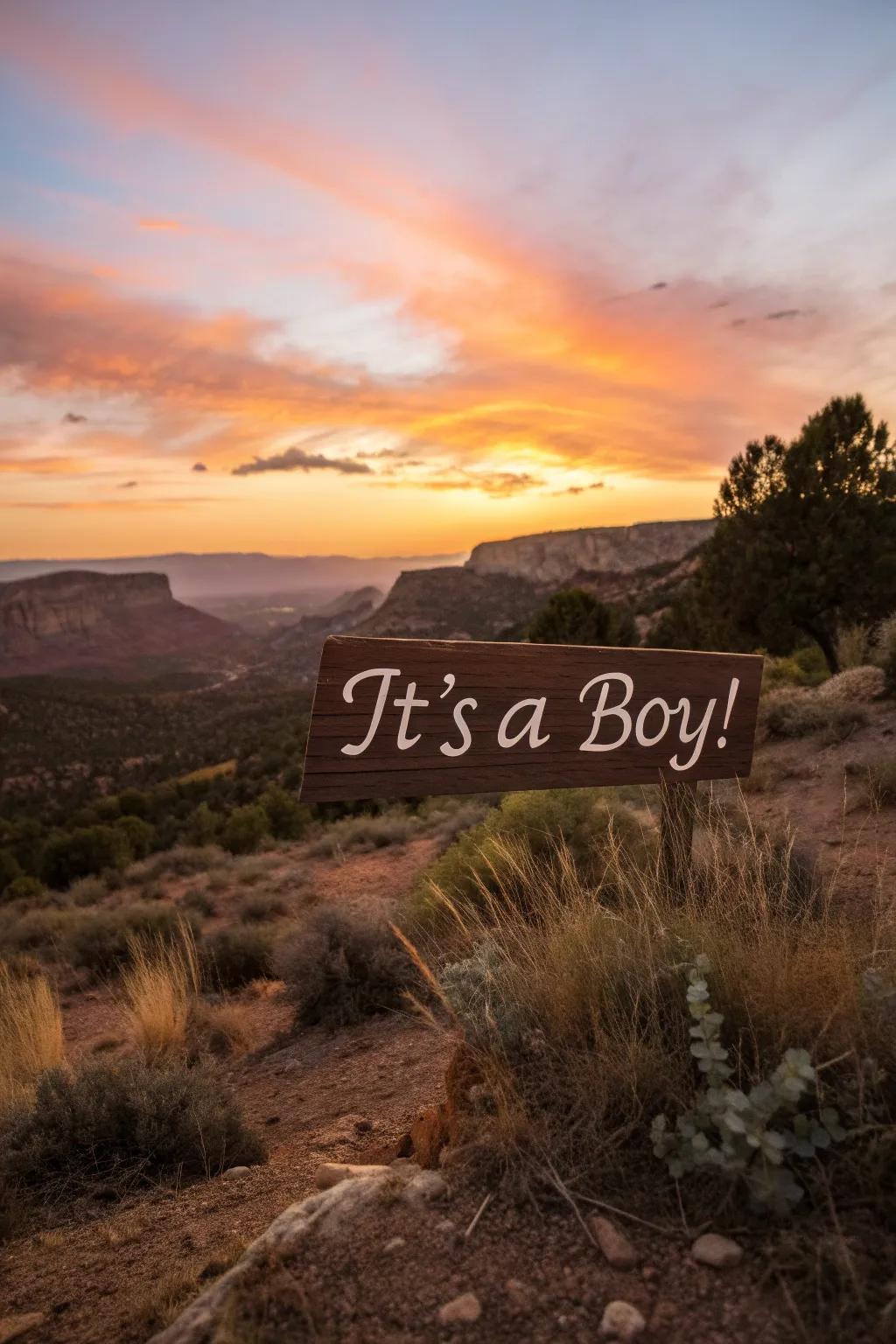 A dusk provides a stunning backdrop for your big news.