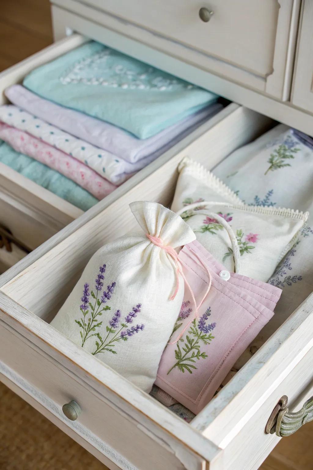 Scented pouches for a hint of aroma and freshness.