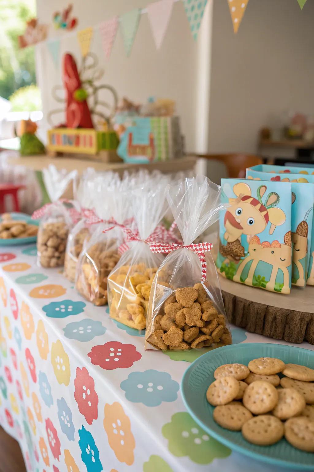 Creature biscuits and sweet treats, an uncomplicated delight for the youngsters.