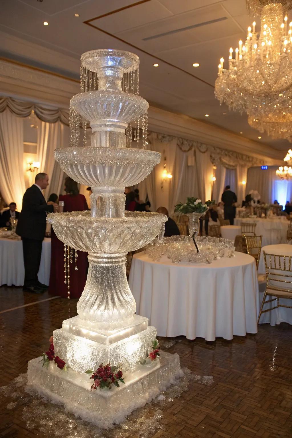 Ice art pieces add a luxurious component to your design.