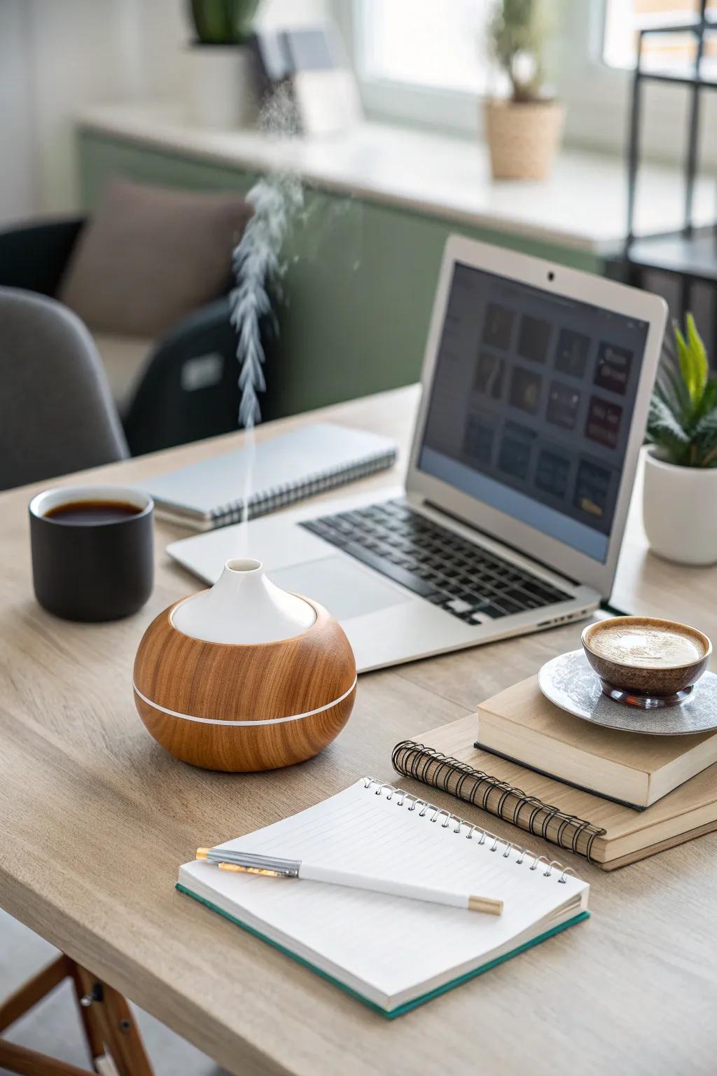 Aroma dispensers fill the workplace with the comforting fragrances of the season.