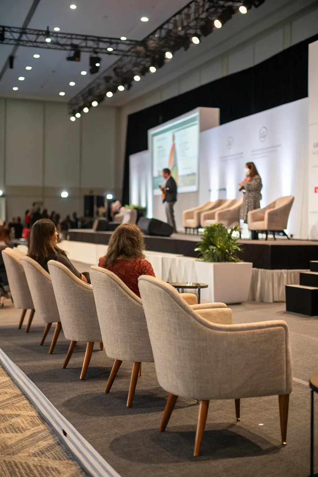 Up-to-date seating facilitates both panache and comfort for attendees.