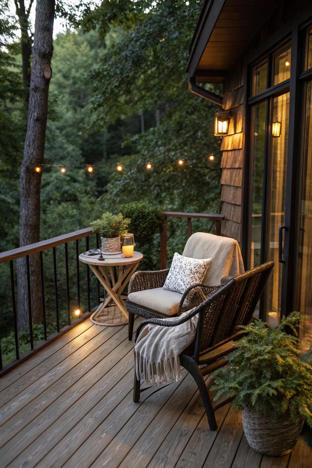Intimate enclaves on your deck offer an impeccable personal sanctuary.