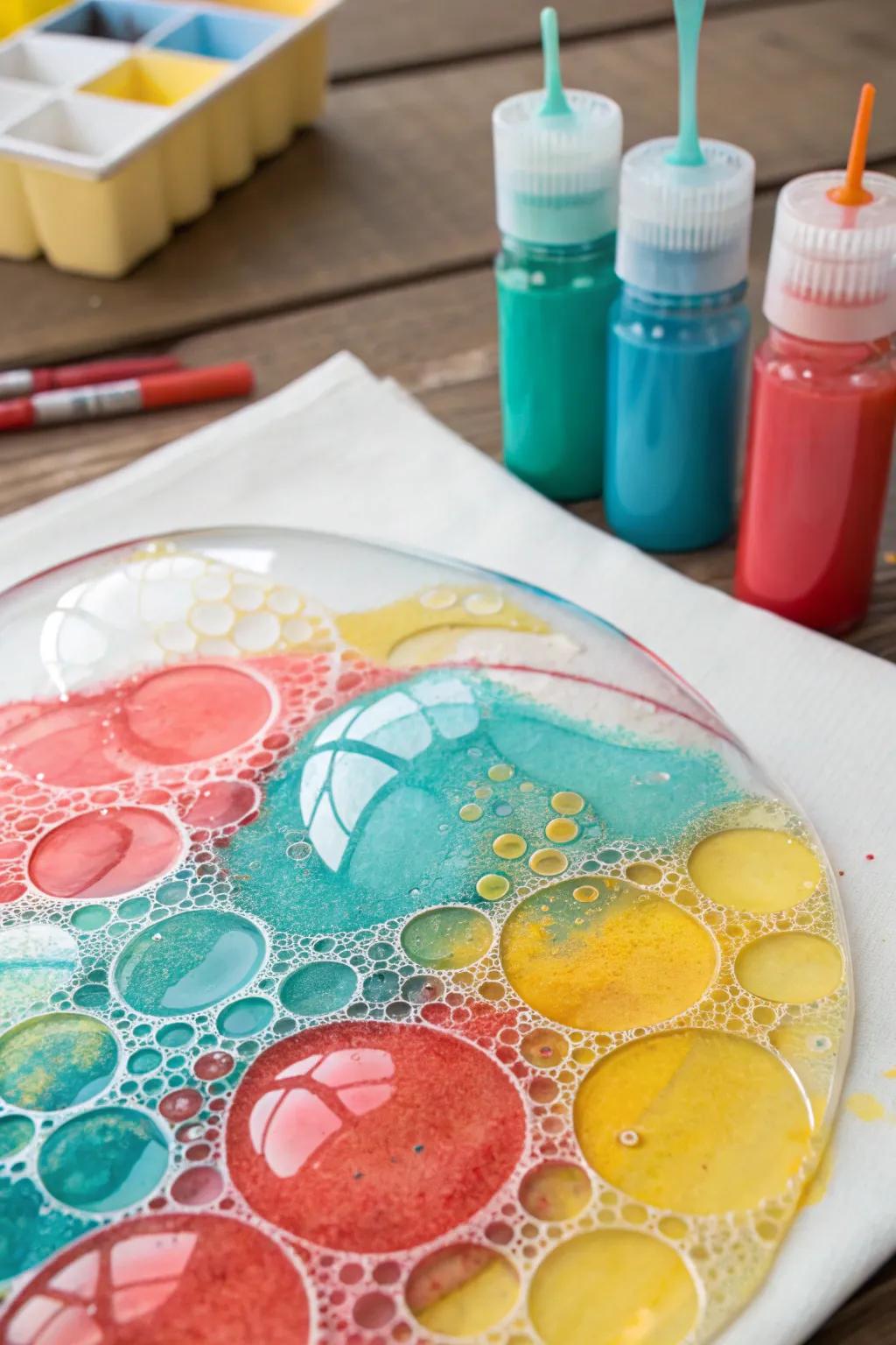 Discover the joy of air pocket painting – where ingenuity and playfulness meet in a splash of vibrant colors!