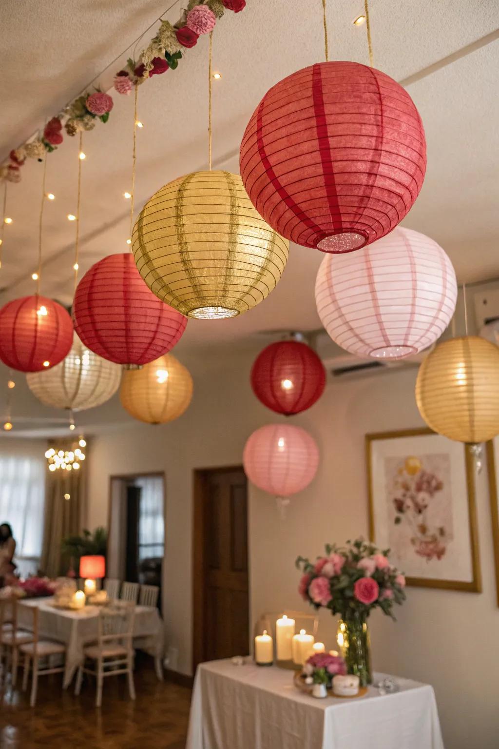 Brighten the room with artisanal lantern ornaments.