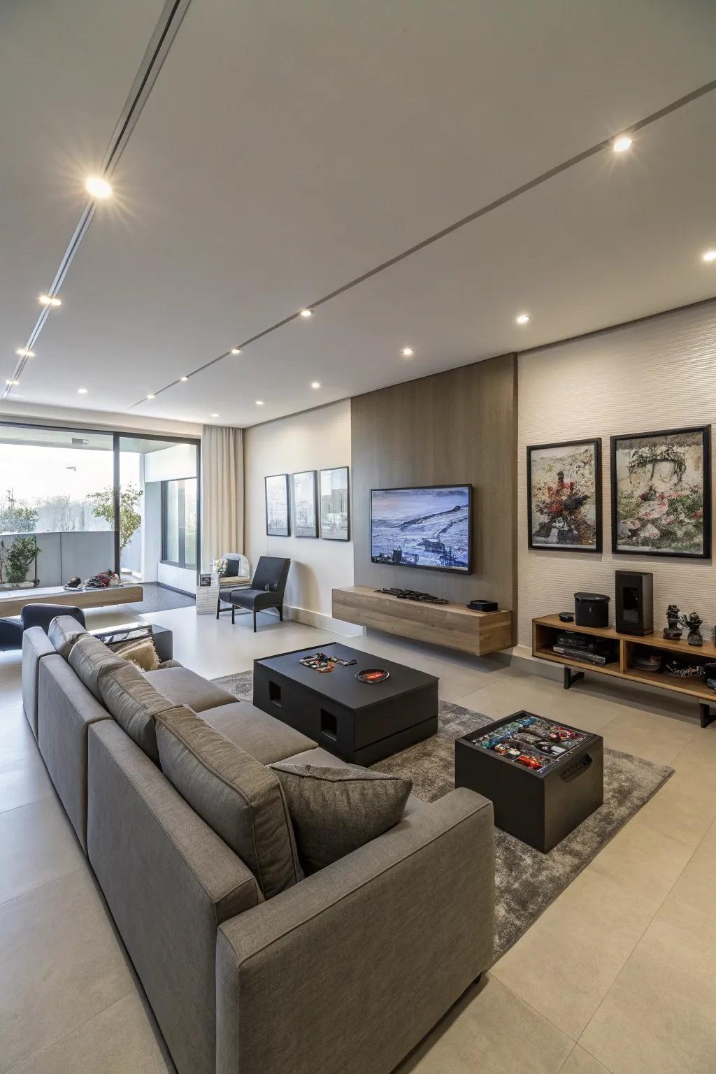Modern design components establish a neat and structured gaming environment.