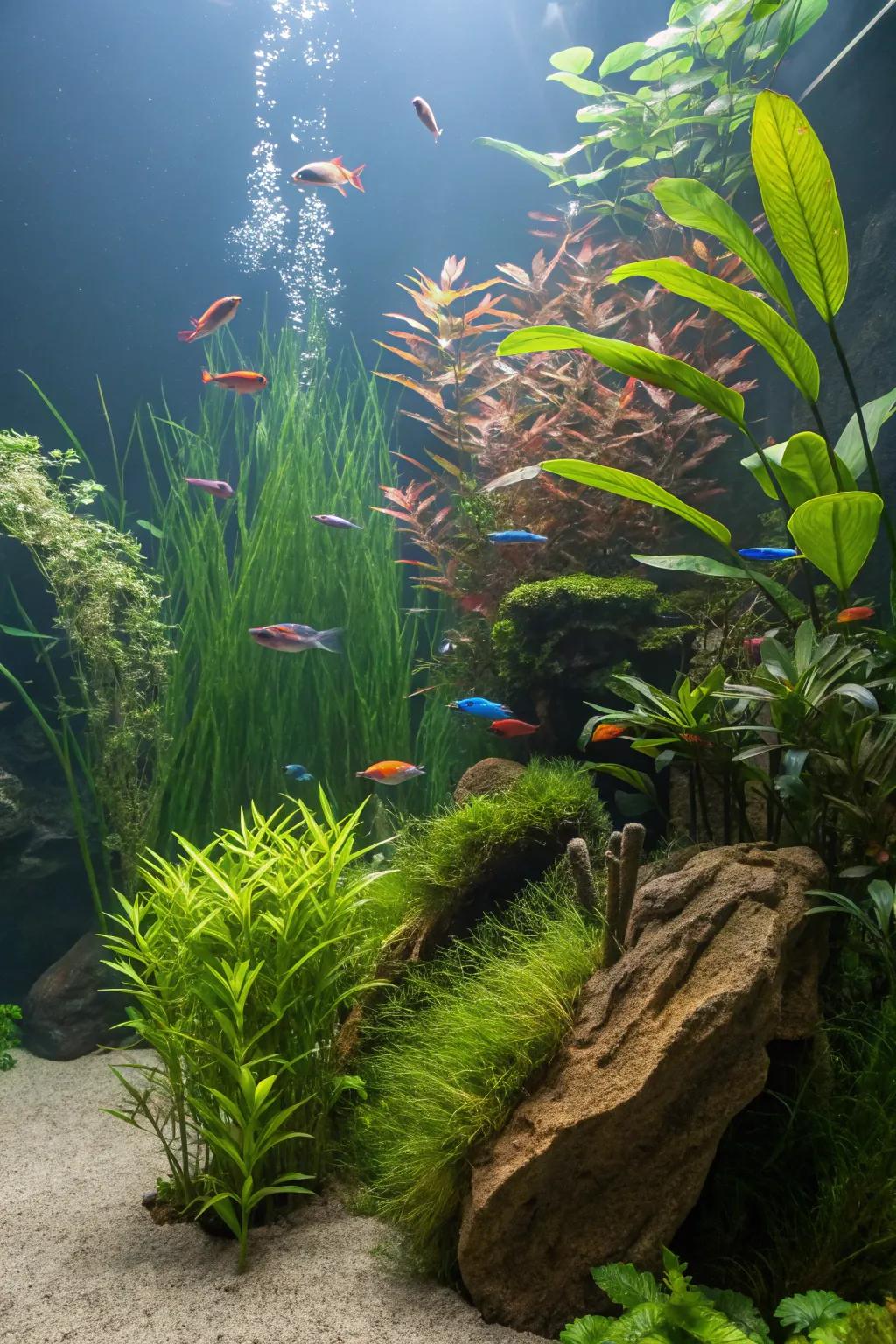 Layered plants create a captivating sense of depth.