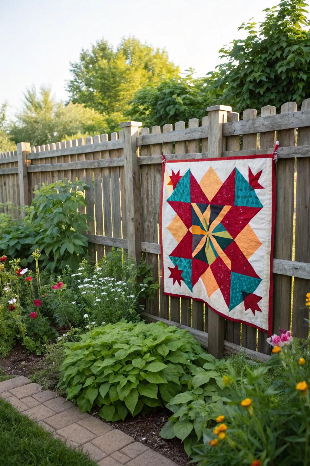 A kaleidoscopic textile artistry piece imbuing allure and distinctiveness into any garden setting.