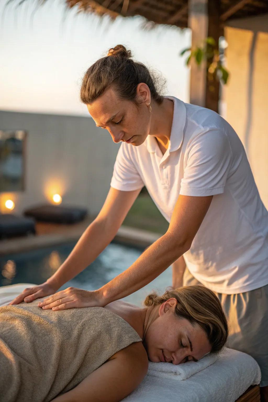Utilize your body weight for an effective and comfortable massage.