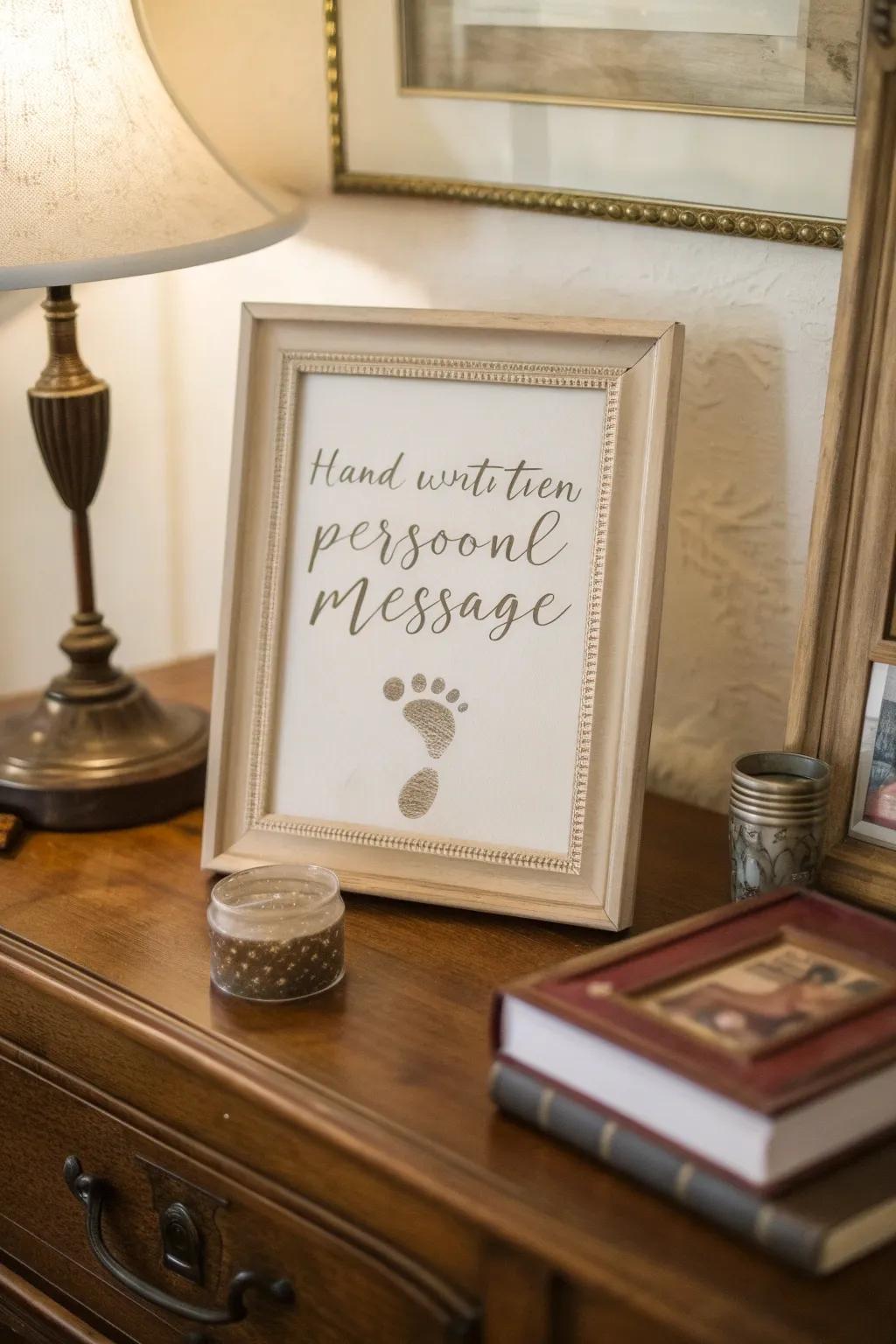A sincere message coupled with precious footprints.