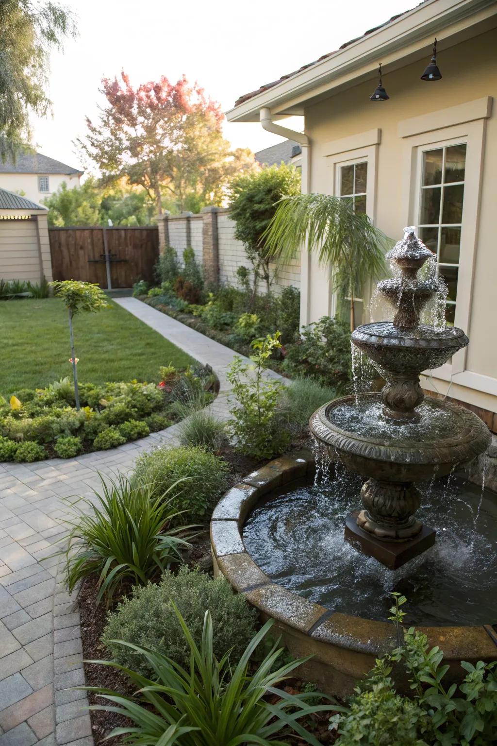 A water element contributes a soothing element to any backyard