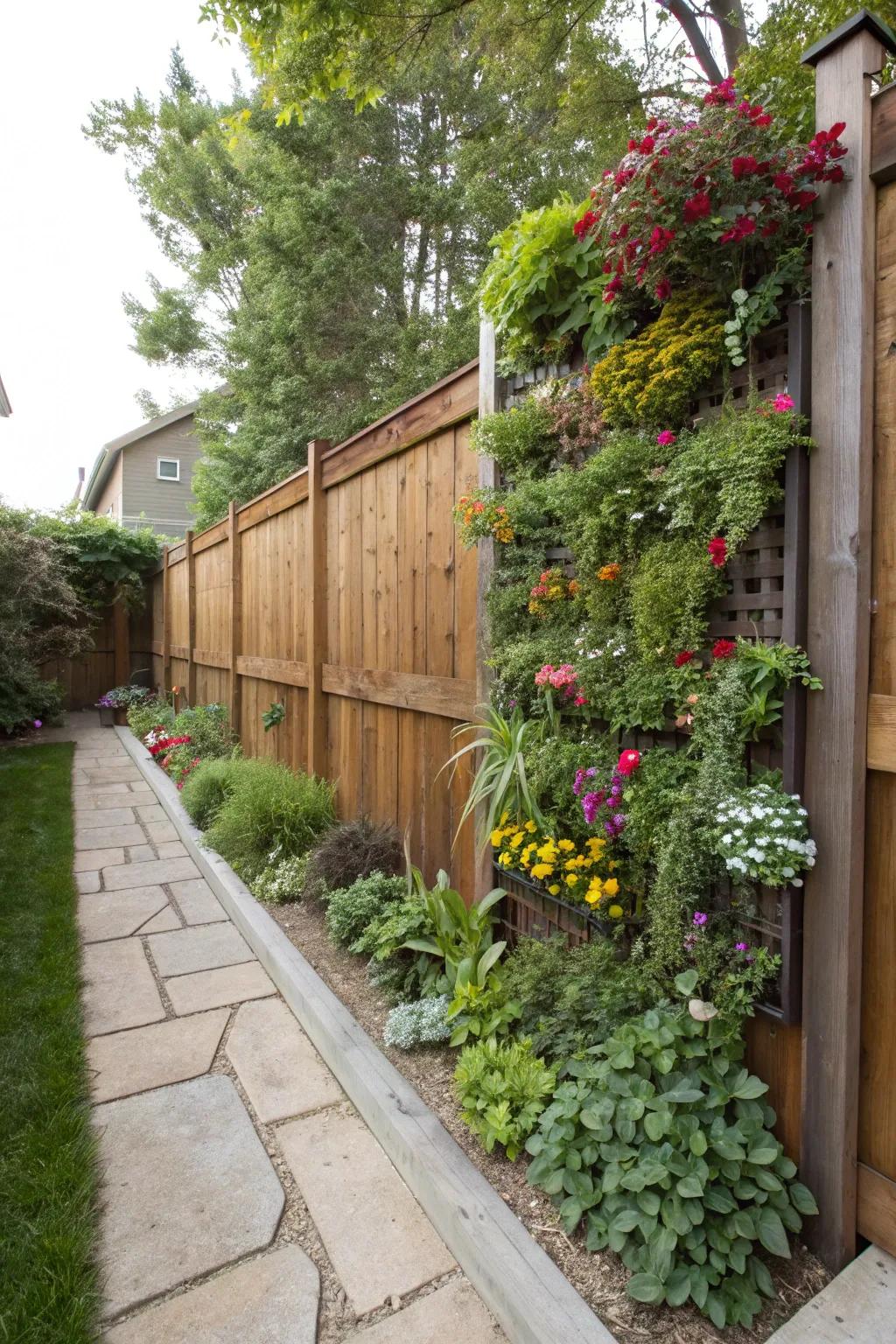A vertical garden wall enriches even the most confined areas with verdant beauty.