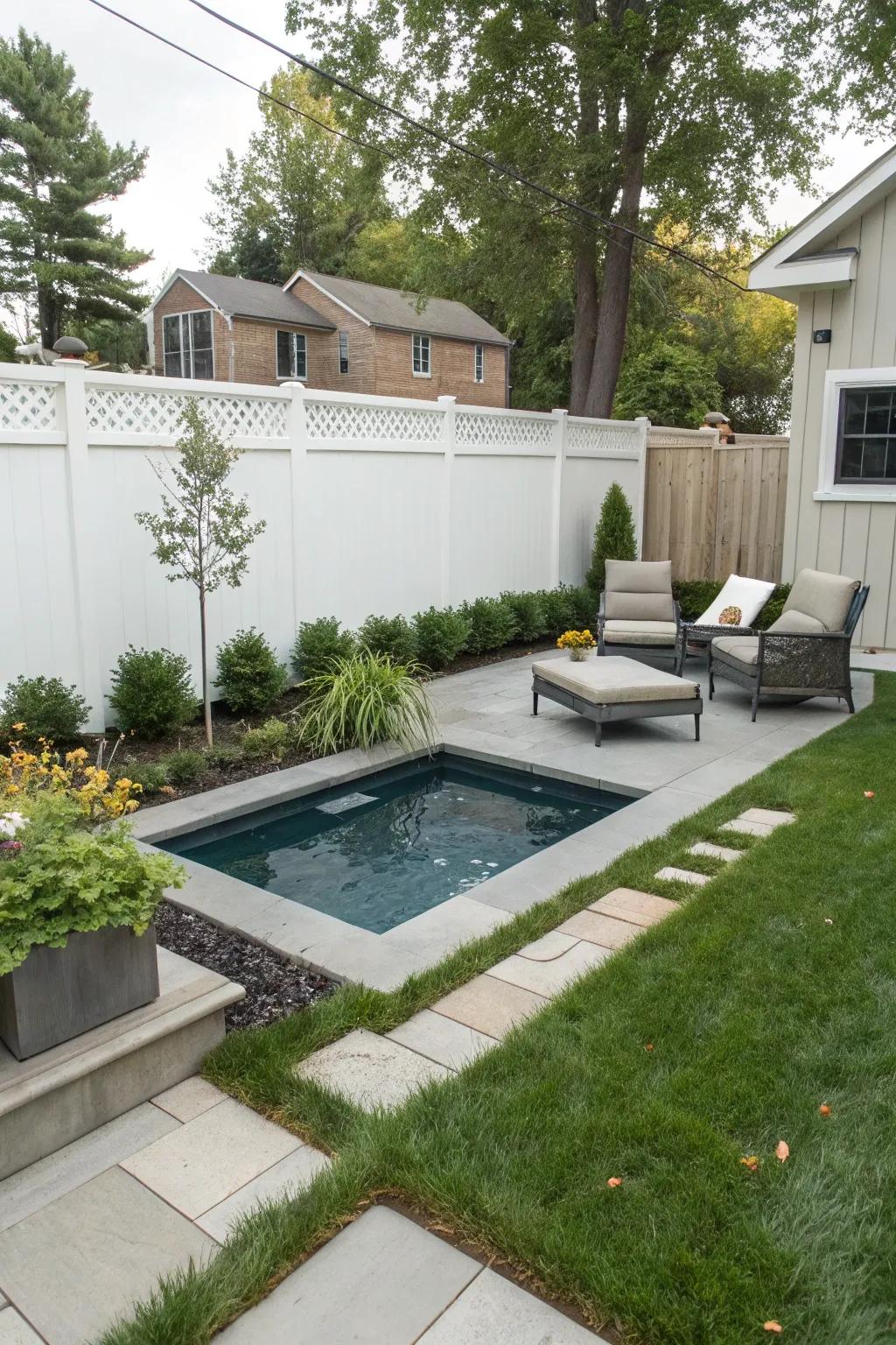 Maximize small spaces with a stylish soaking pool.