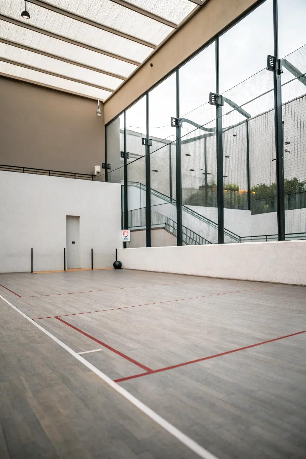 Welcome elegant modernism with a simple sport court design.