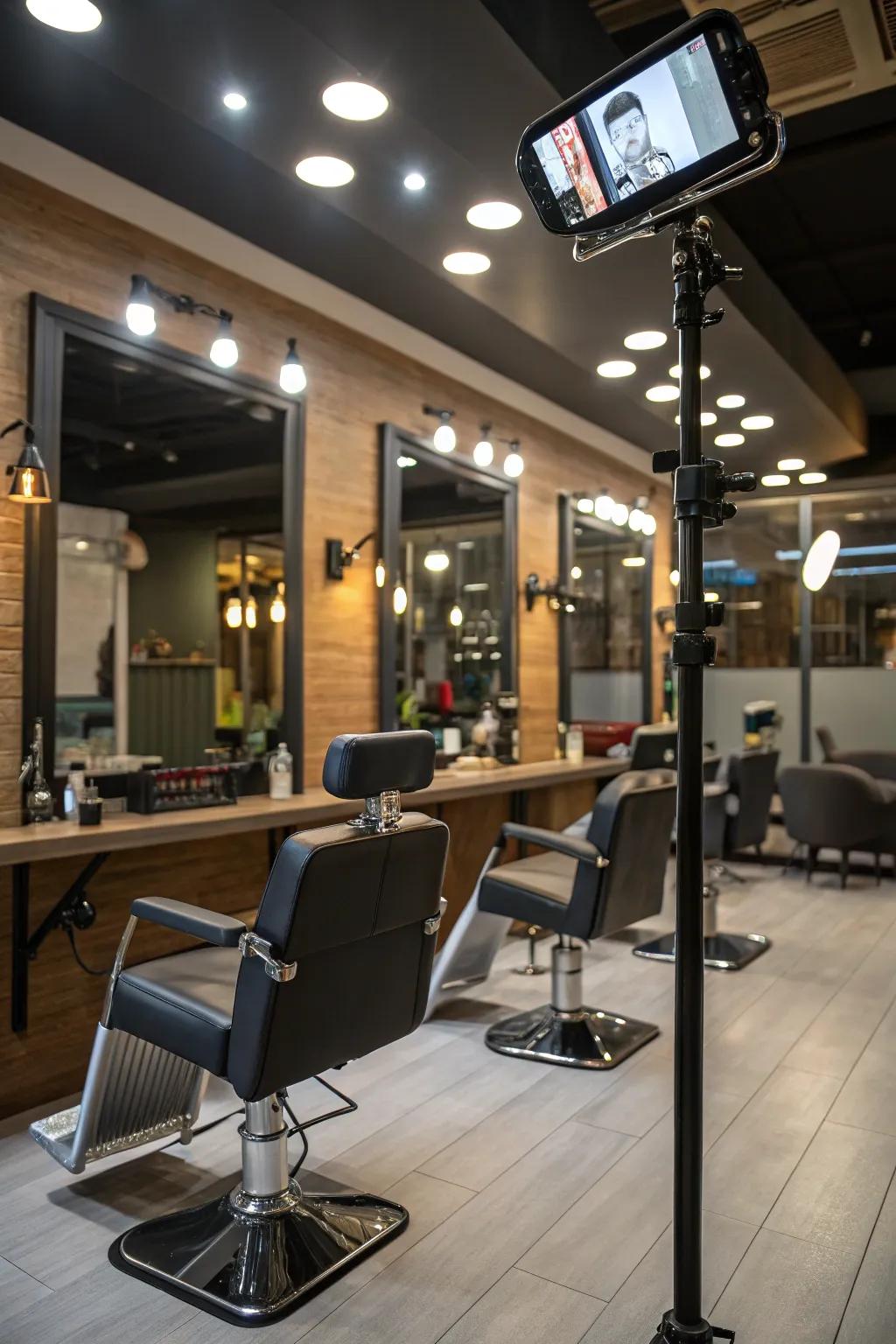 Intelligent lighting for a dynamic and adaptable barbershop atmosphere.