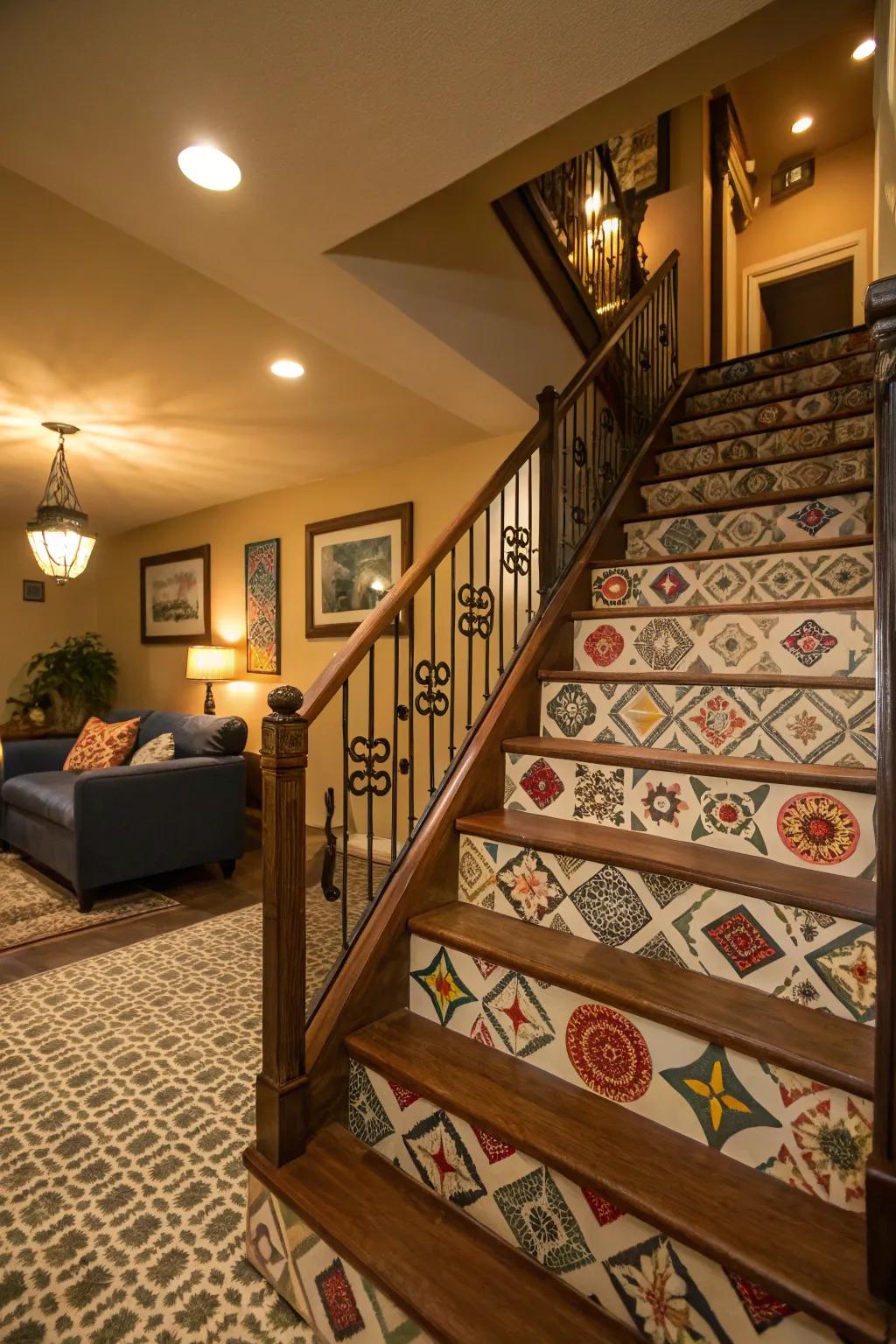 Patterned balustrades append a playful note to your stairway.