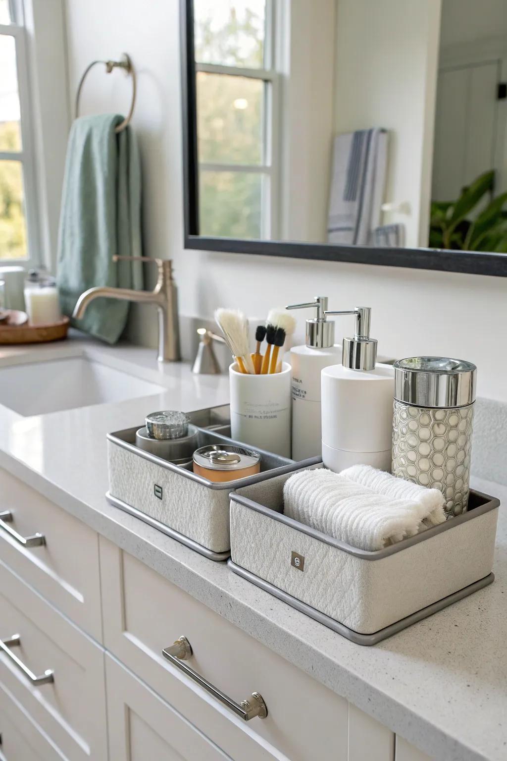 Merge function with style to achieve a clutter-free restroom.