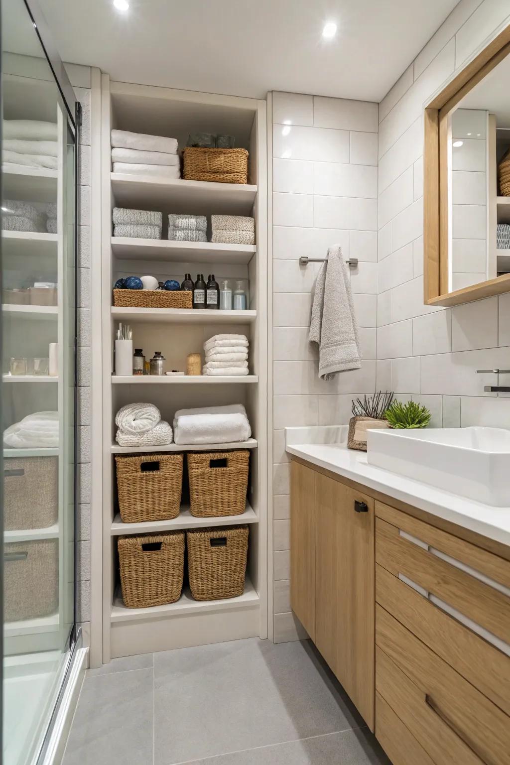 Smart storage answers keep your lavatory sorted and without clutter.