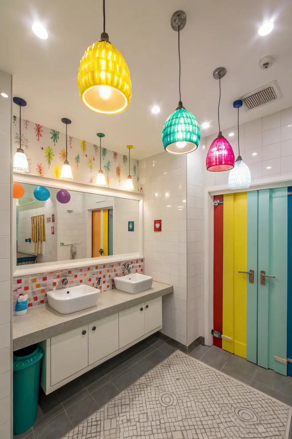 Colorful lights infuse your bathroom with personality and charm.