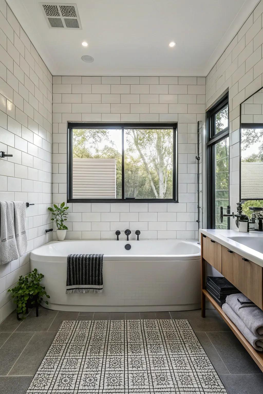 Polished and contemporary single-shade tiling