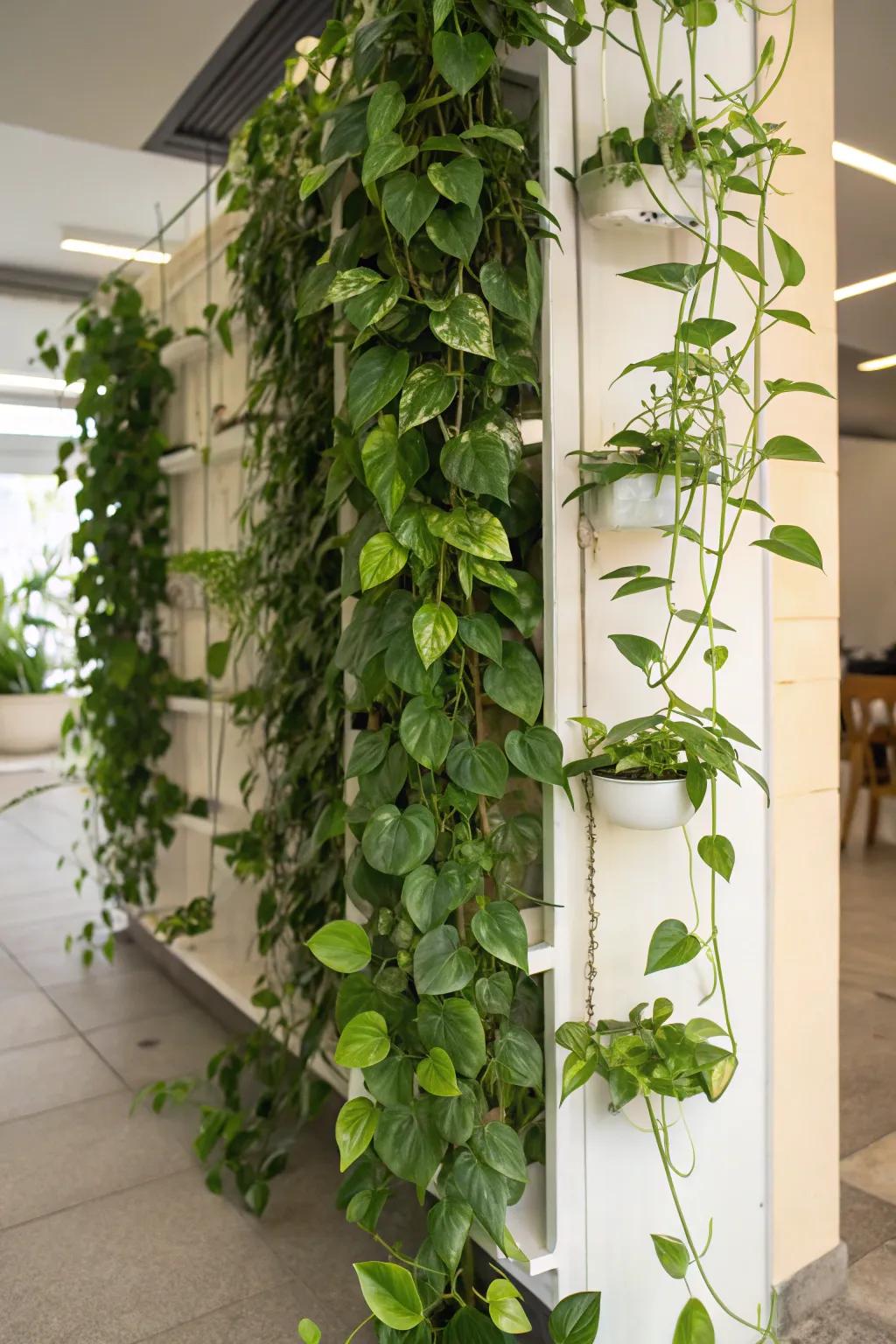 Make an impression with a floating botanical partition.