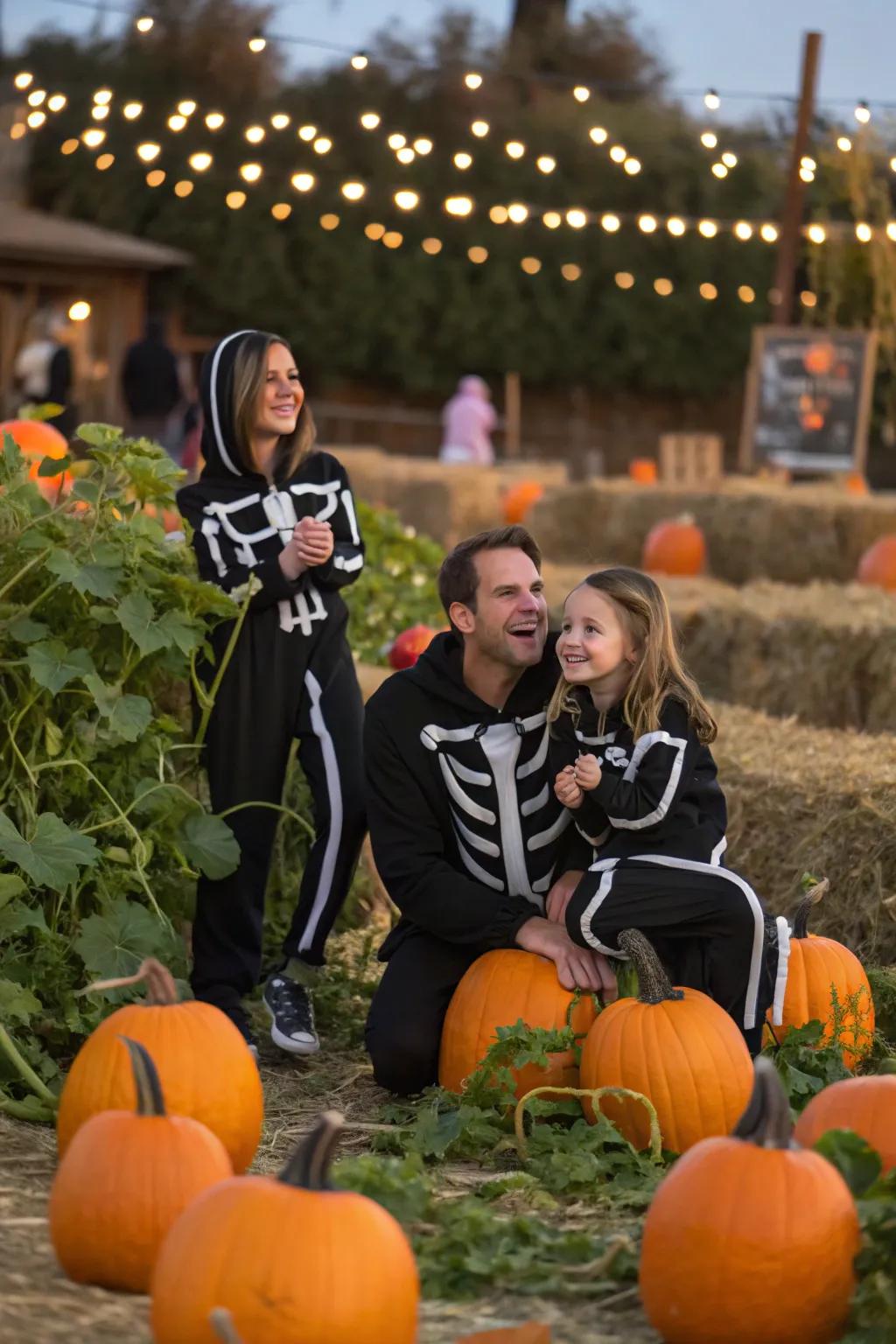 Involve the entire family with a coordinated monochrome Halloween concept.