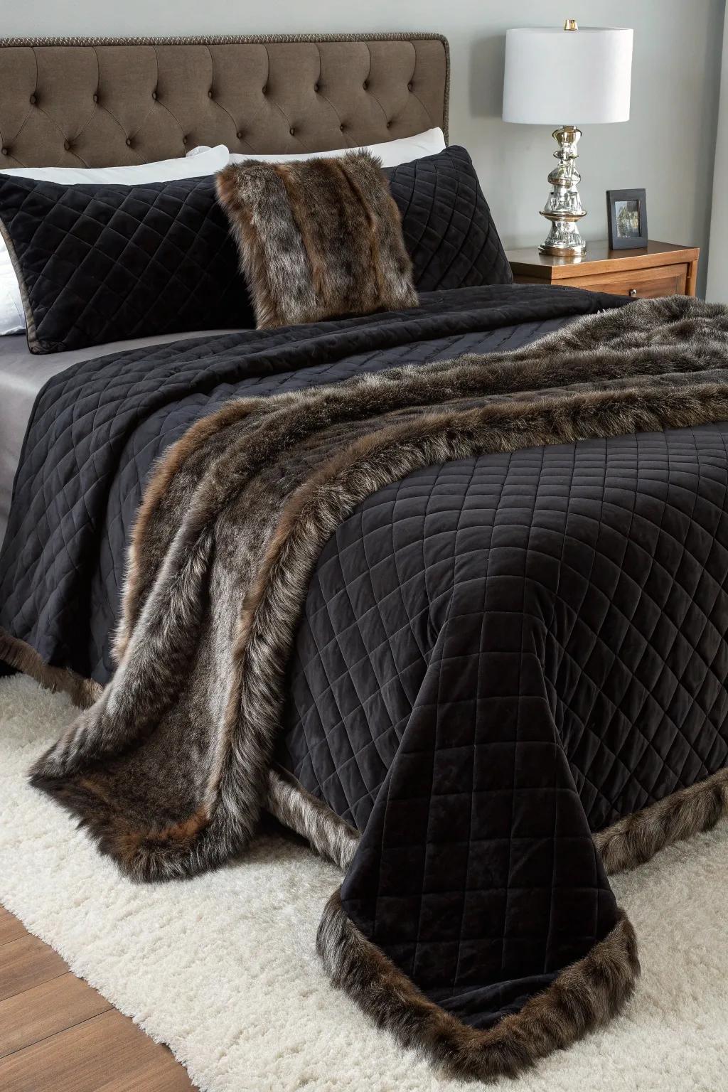 Enhancing texture using black throws.