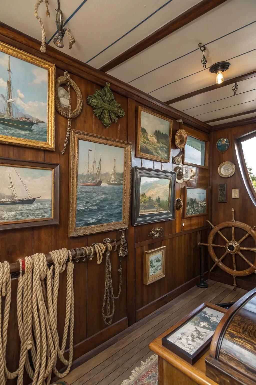 Nautical ornamental complements introduce personality and allure to the boat interior.