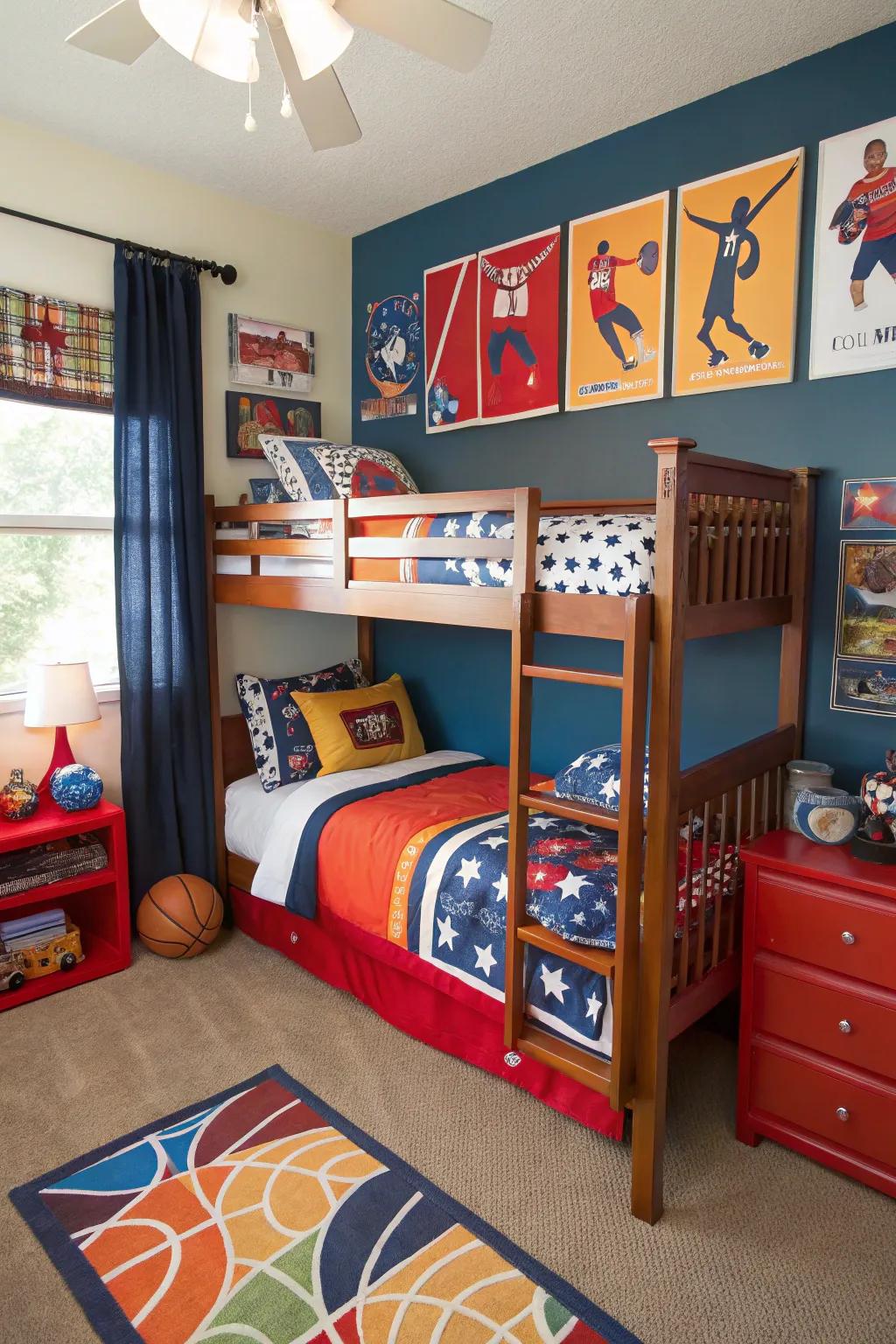 Athletic-inspired decor resonates well with young athletes.