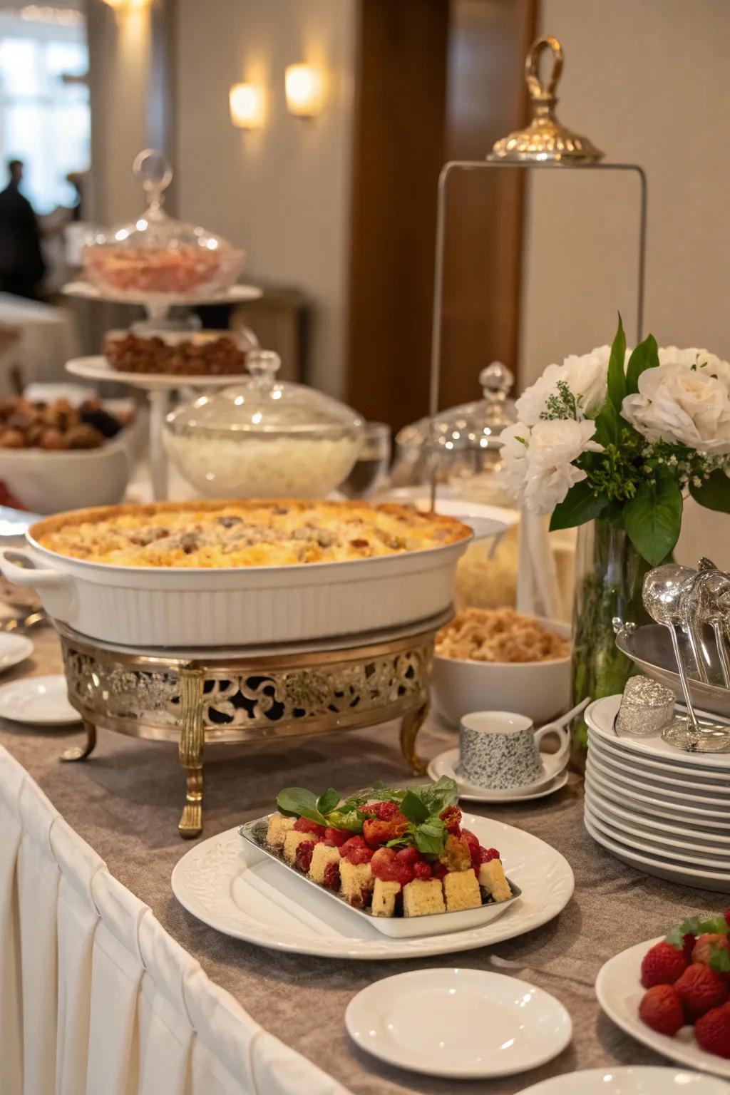 A signature dish can serve as the focal point of your buffet.
