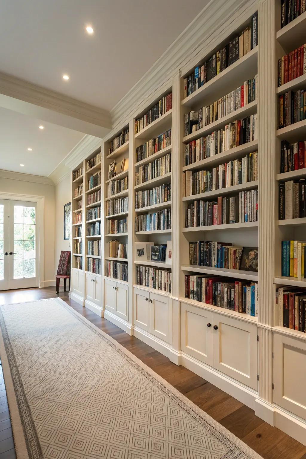 An impressive library wall for the dedicated reader.