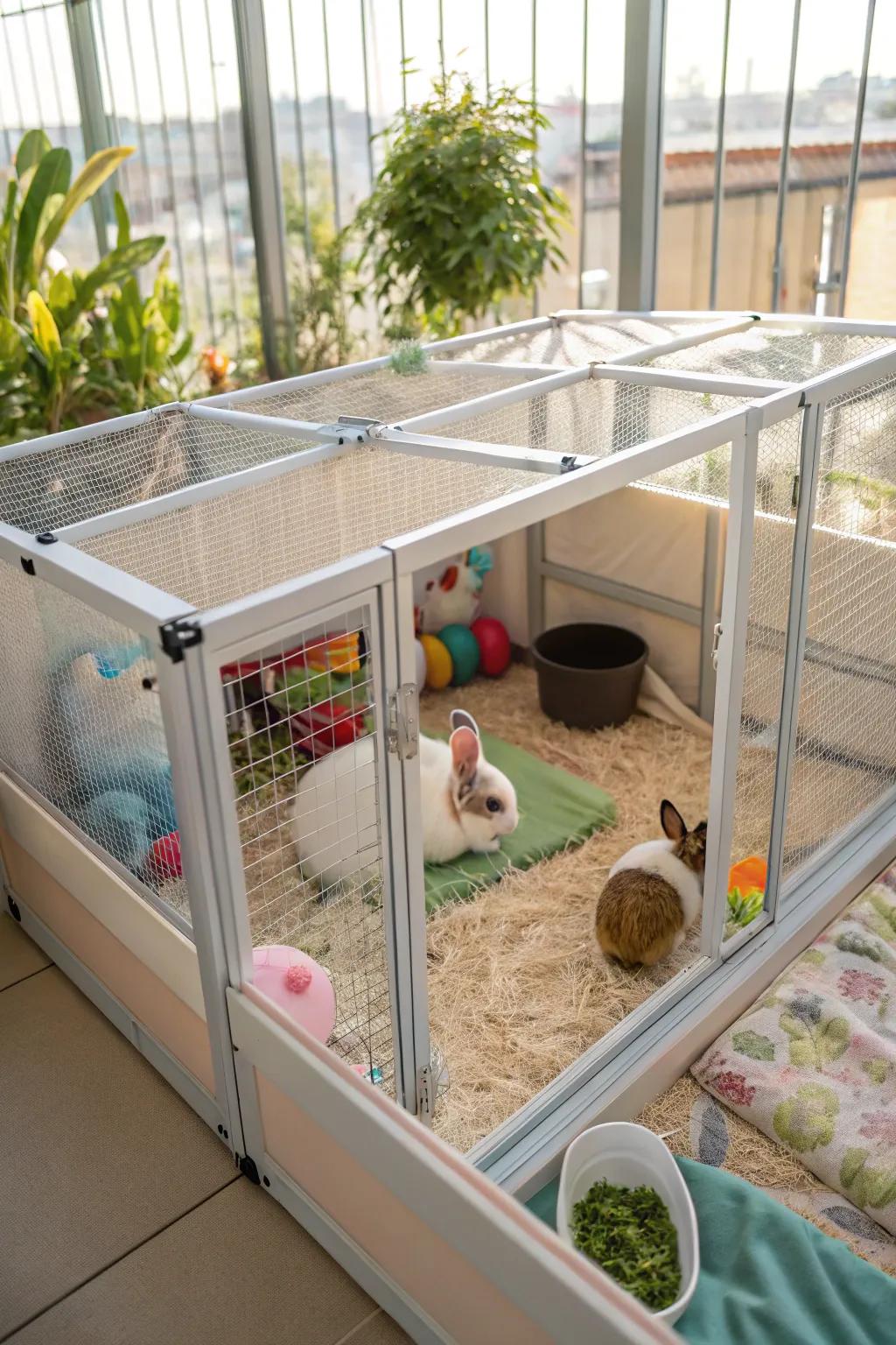 See-through panels make the cage feel more expansive.