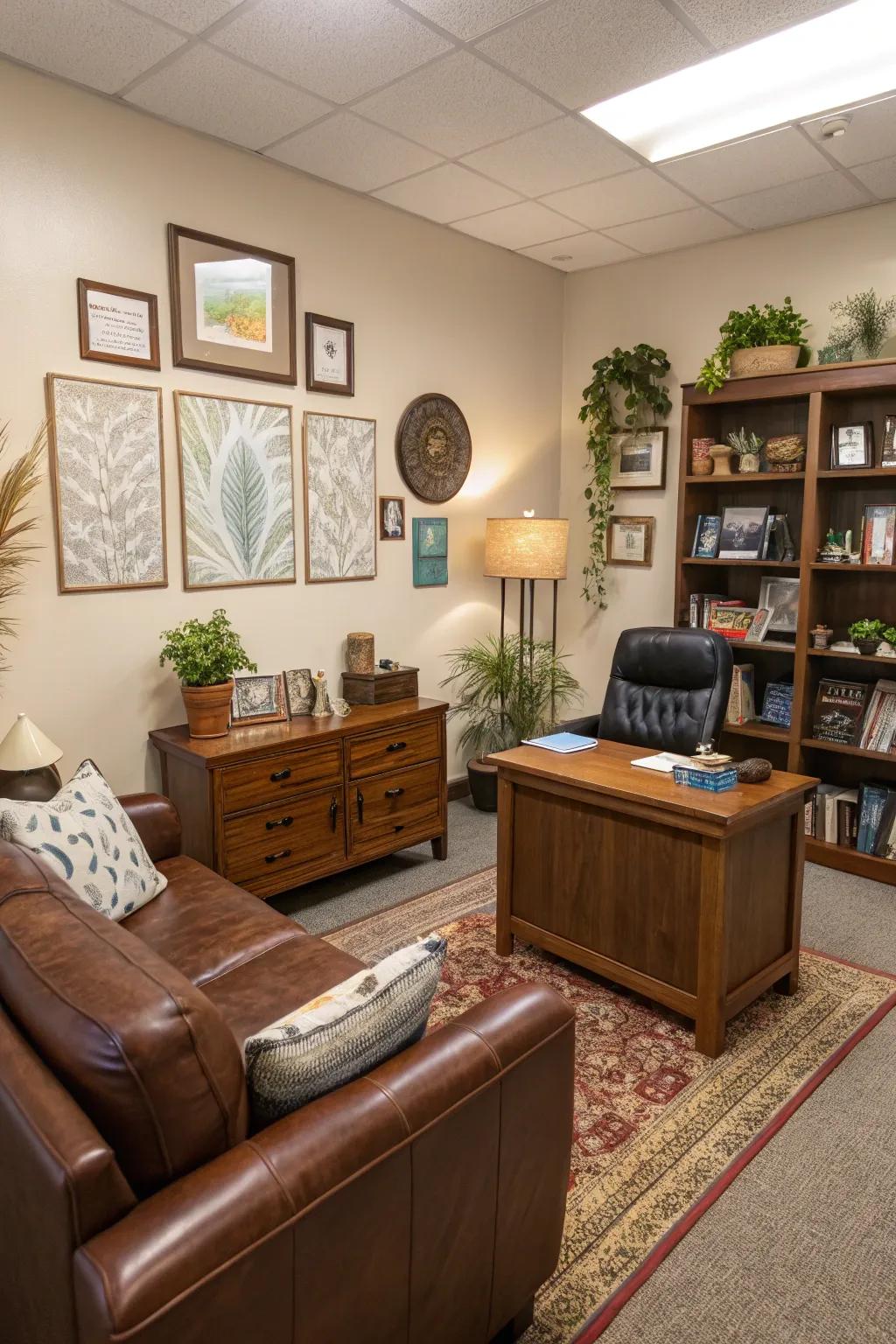 Personal touches enhance the inviting appeal.