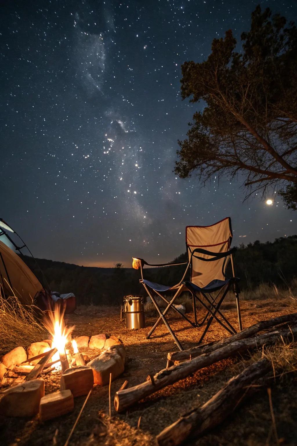 Unwind stylishly via agreeable camp seating.