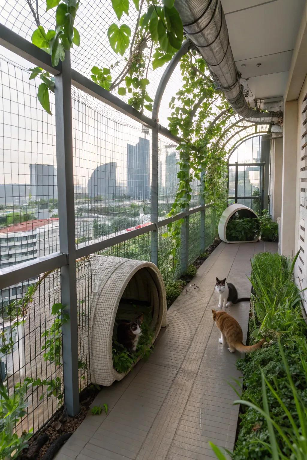 Tunnels proffer thrilling exploration prospects for inquisitive cats.