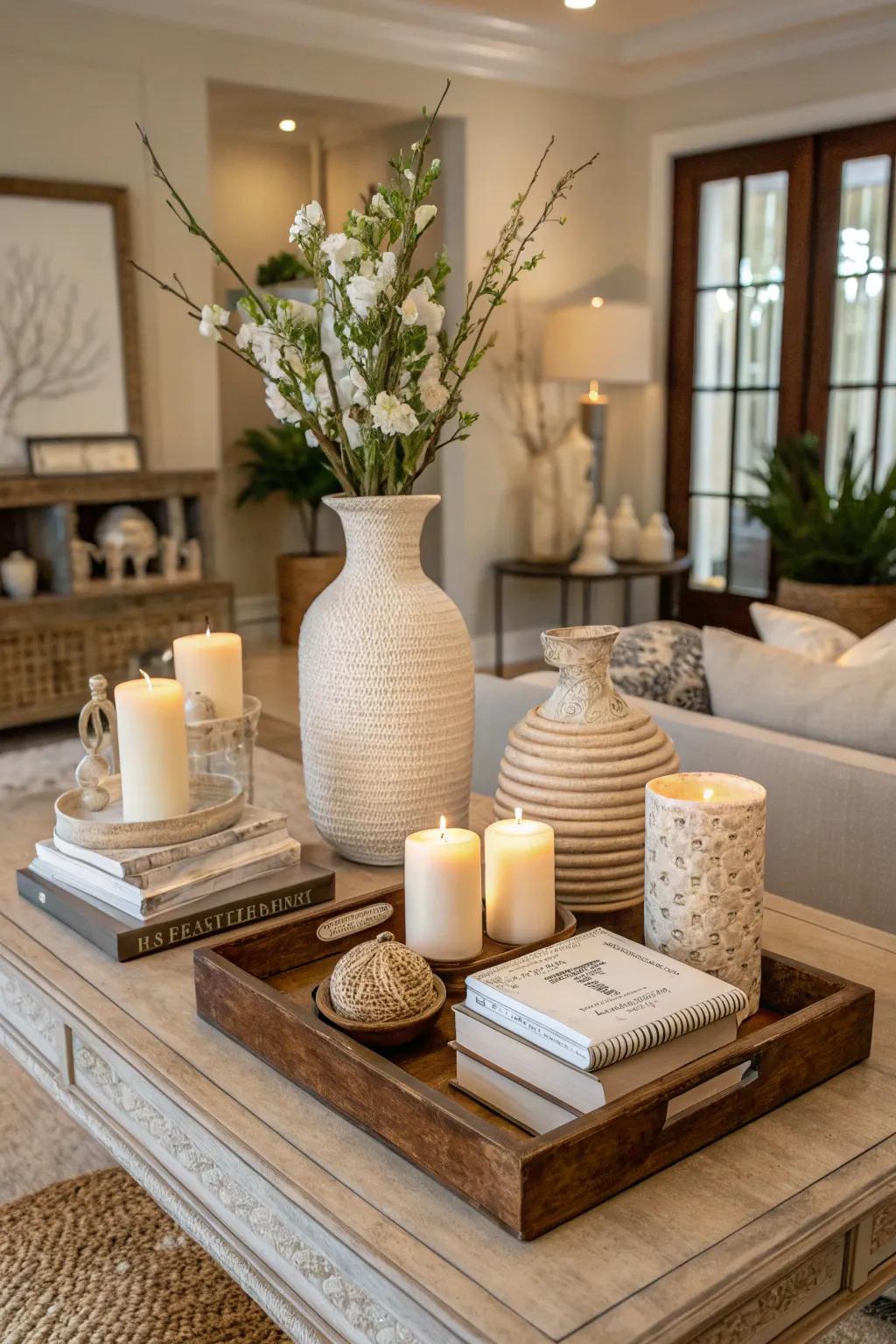 Chromatically balanced decor fosters a harmonious appearance.