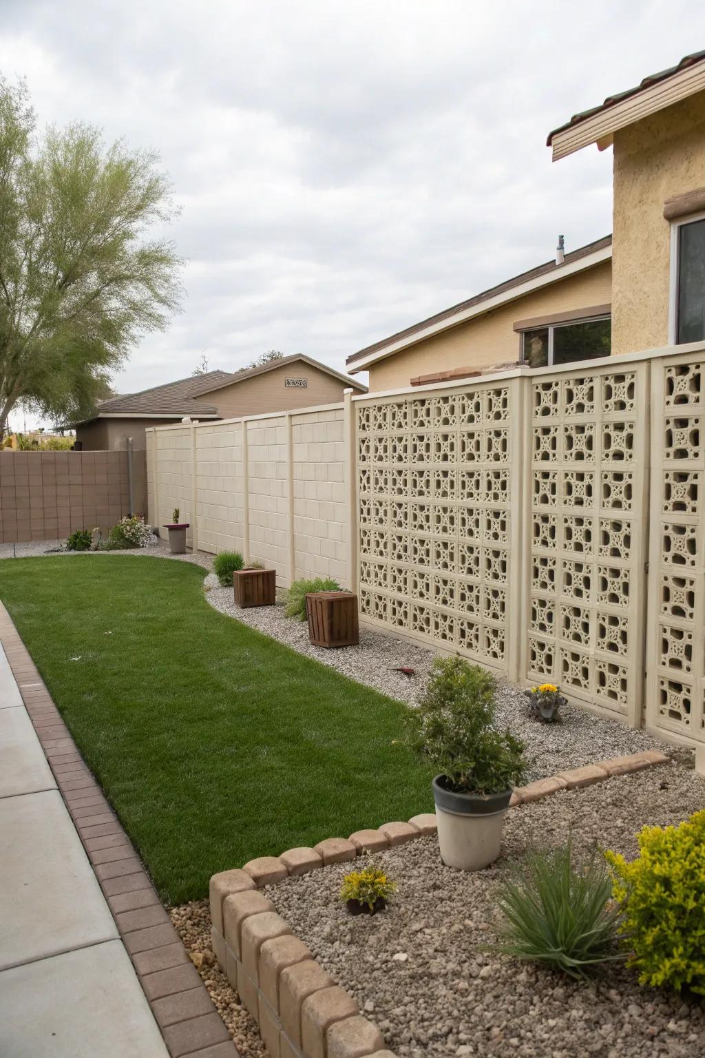Patterned block partitions propose seclusion with a creative inflection.