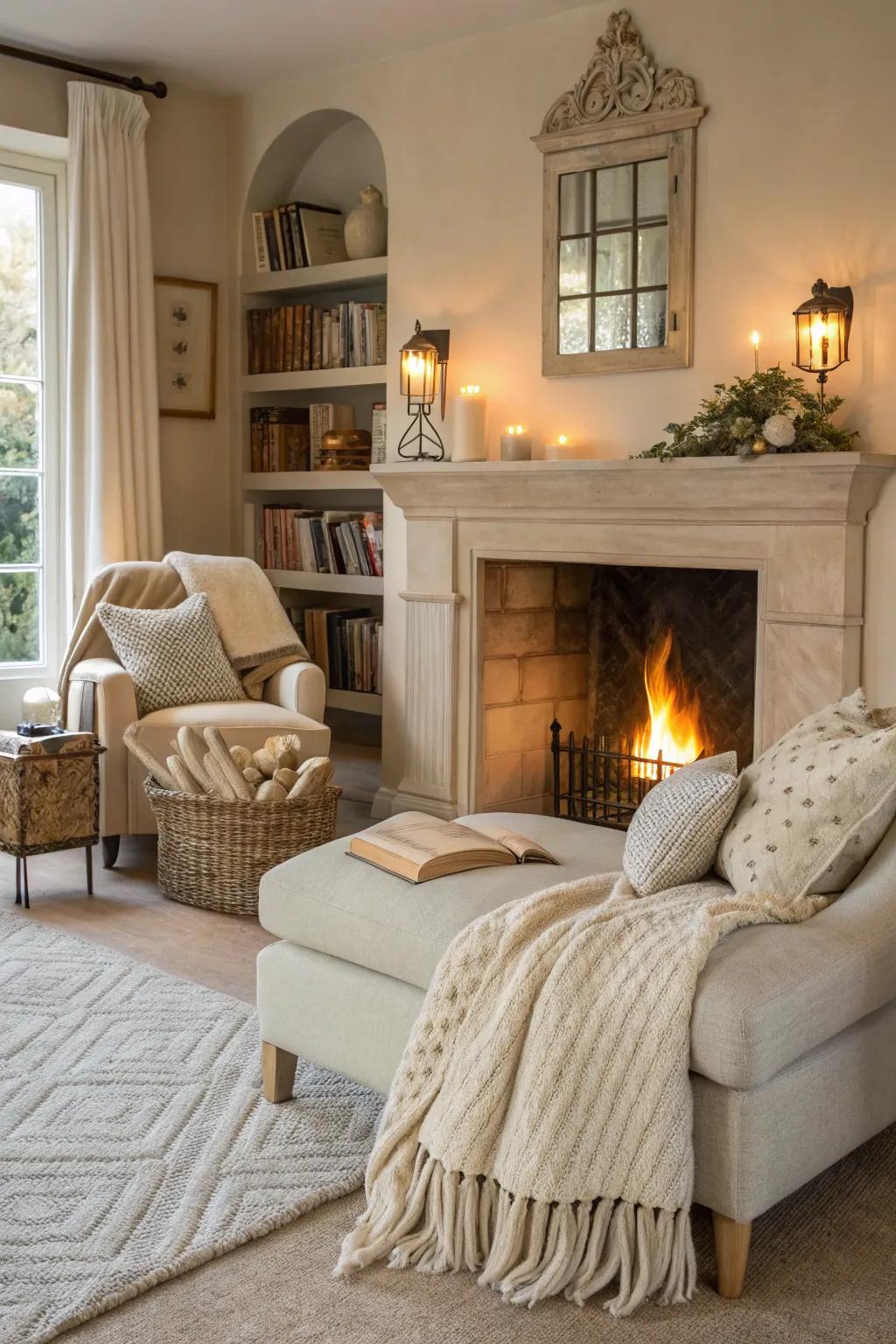 Gentle buff cultivates a serene and snug atmosphere across this habitation zone.