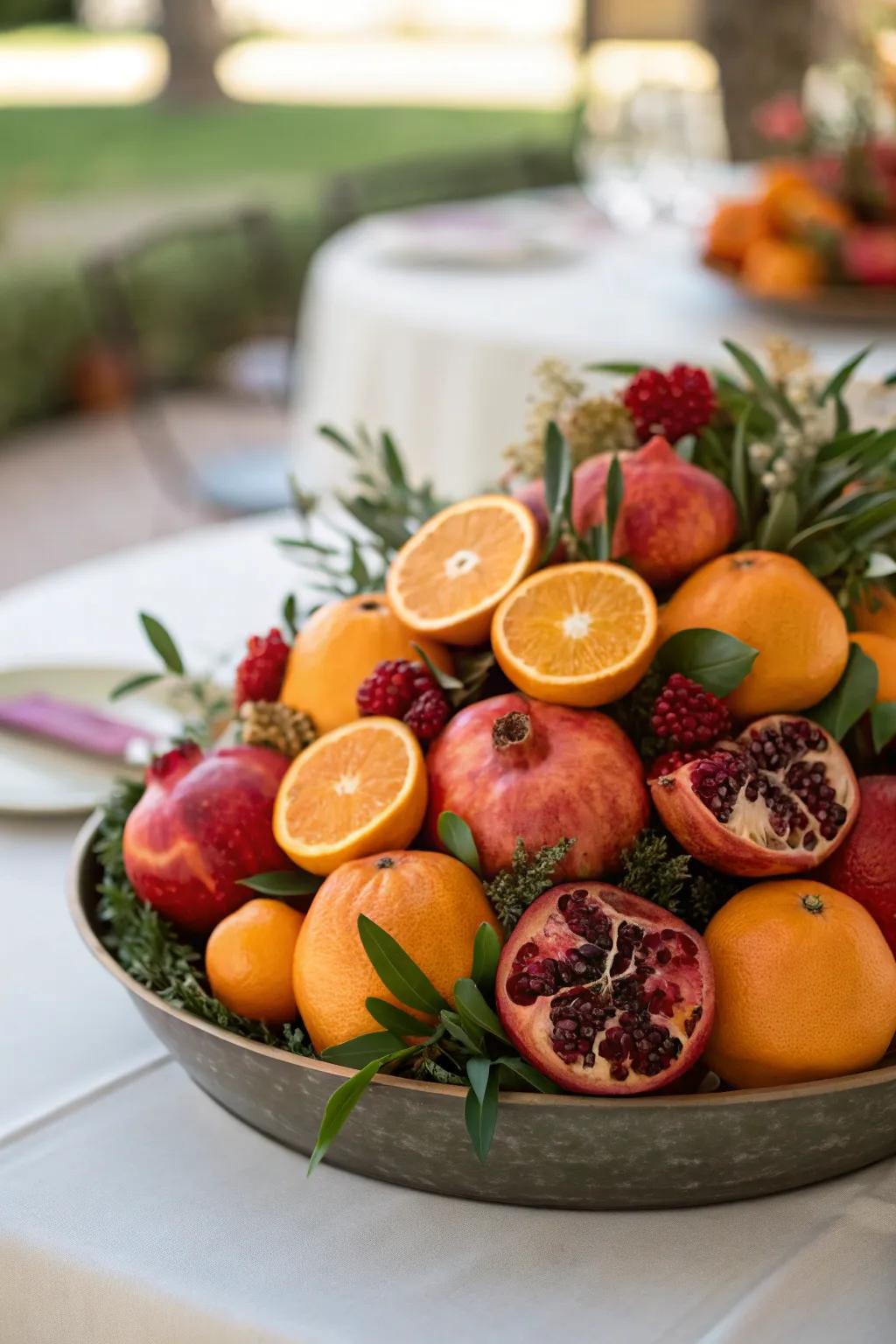 Seasonable fruits impart pigmentation and aroma to the surface.