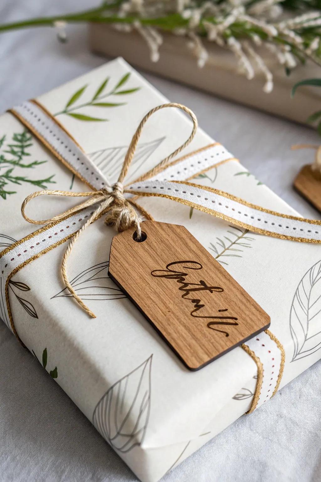 Unparalleled personalization with wooden gift embellishments.