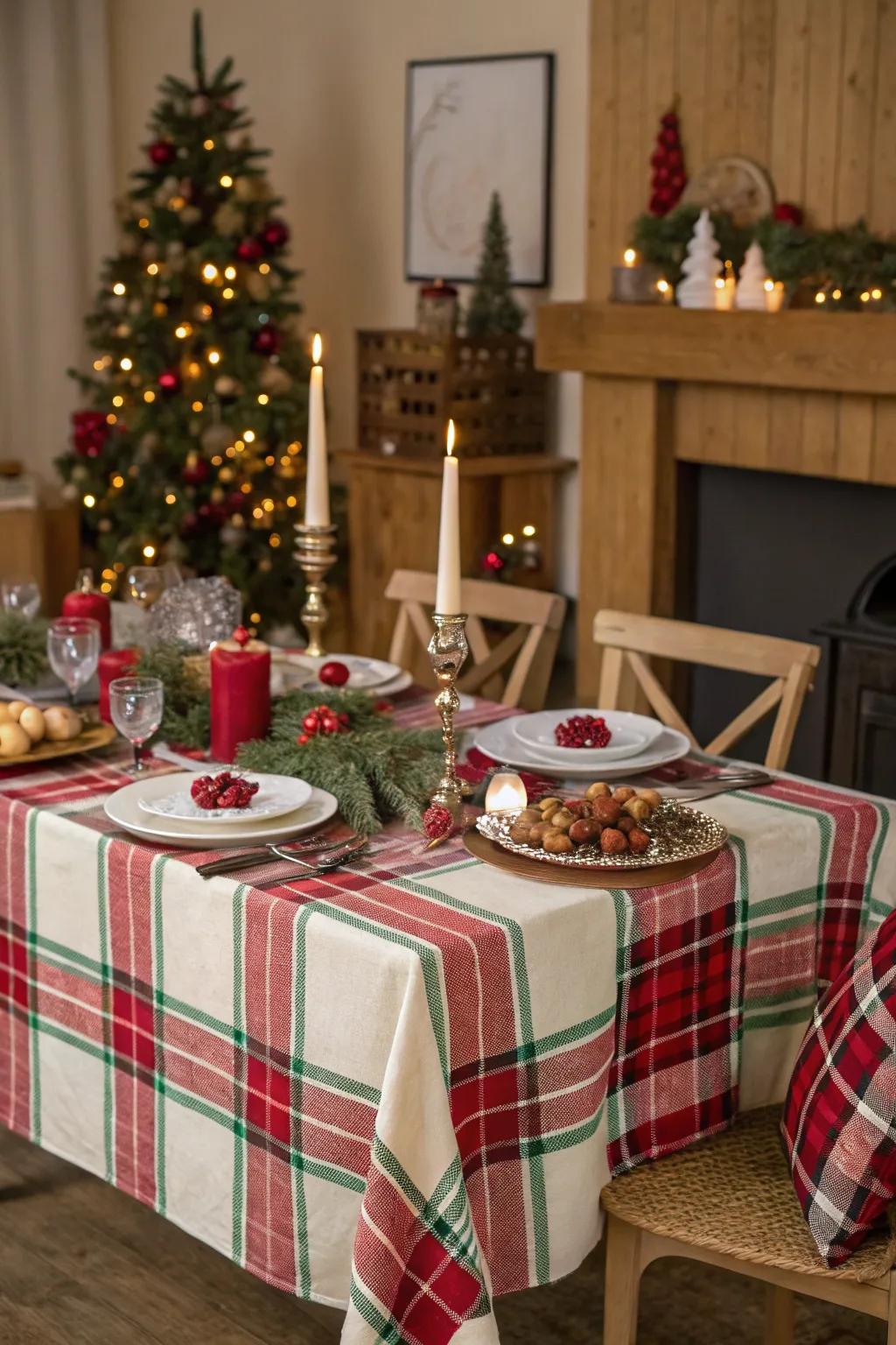 Tartan weaves deliver a timeless Yuletide enchantment.