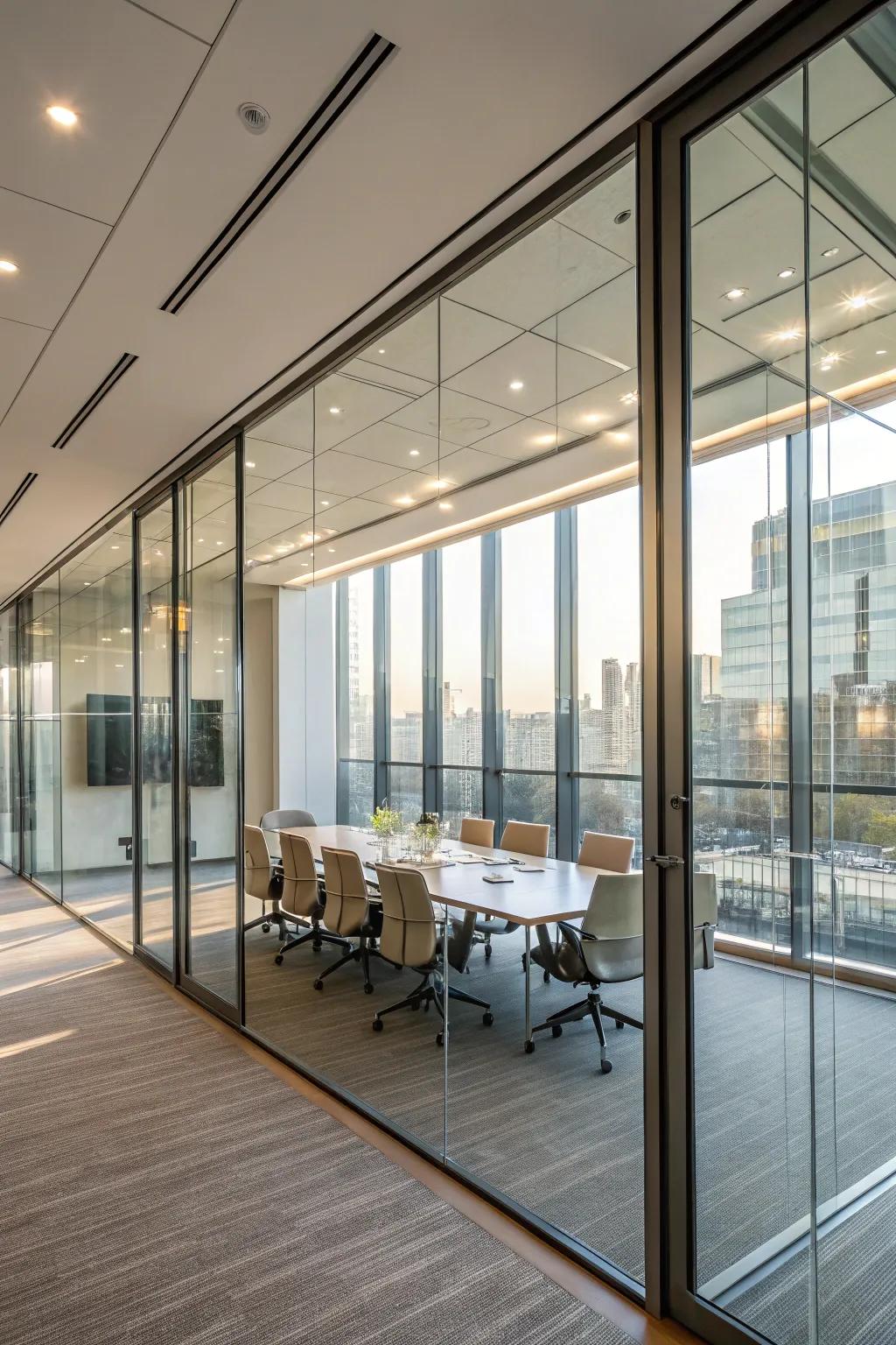 Glass compositions cultivate an open, interconnected atmosphere.