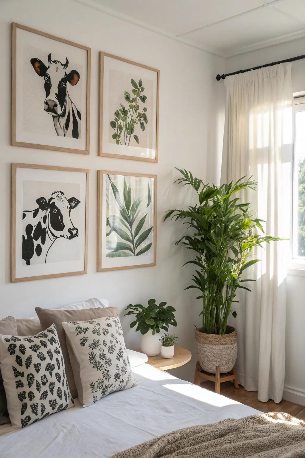 Wild animal pattern artwork creates a unique focal point in any space.