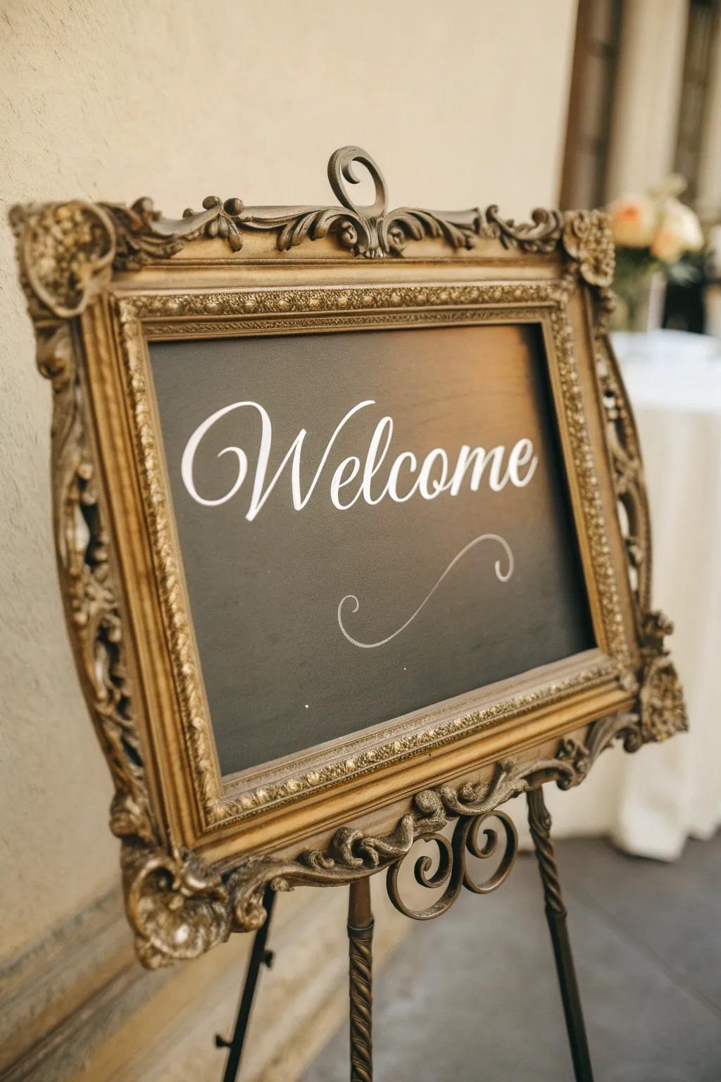 A classic frame contributes grace and refinement to greeting boards.