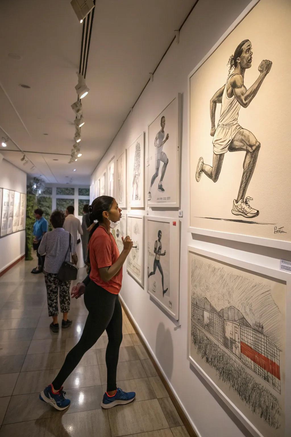 Artistic sketches of runners enhance elegance and creativity within your decor.
