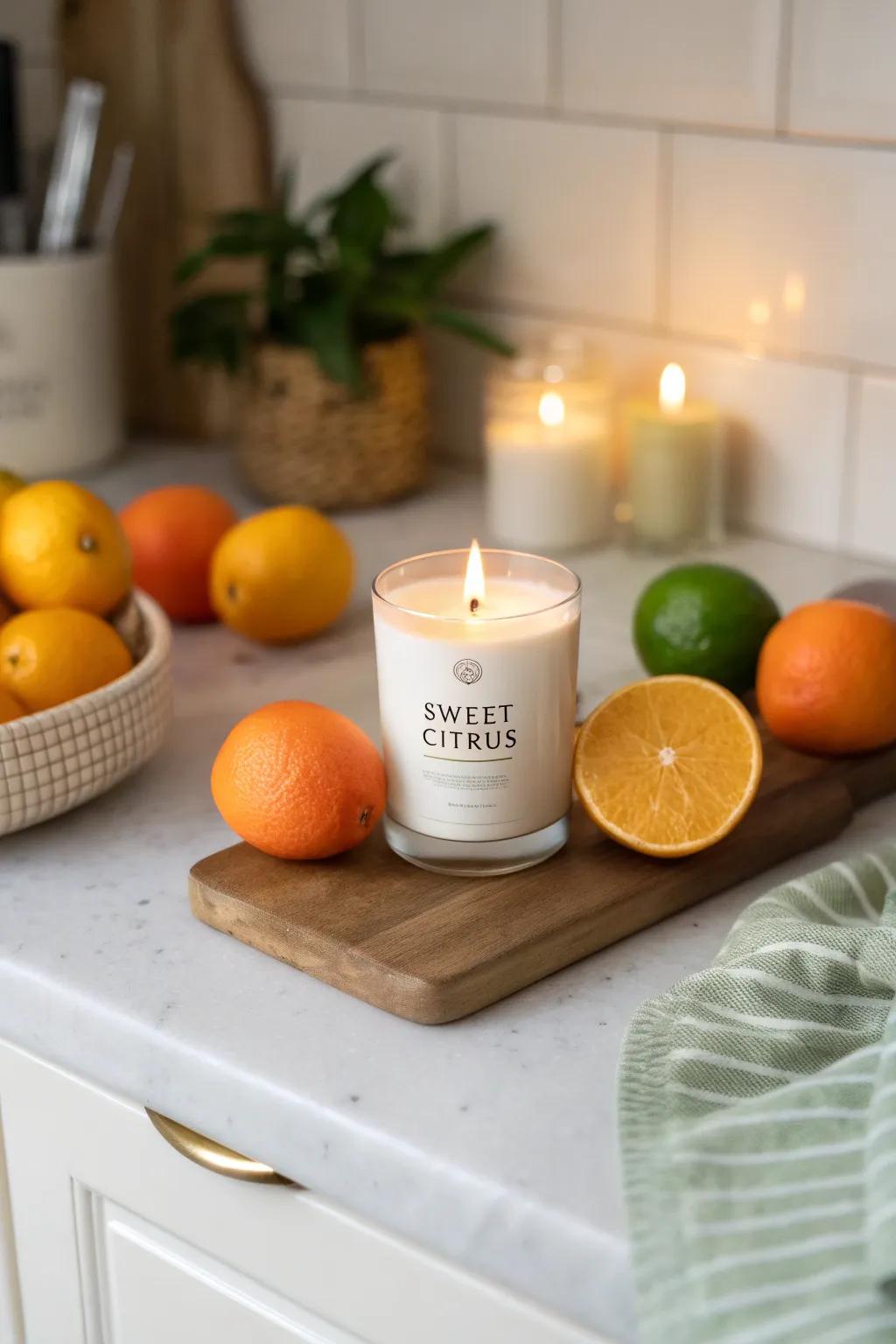 Sweet Citrus Candle for a Fresh Kitchen