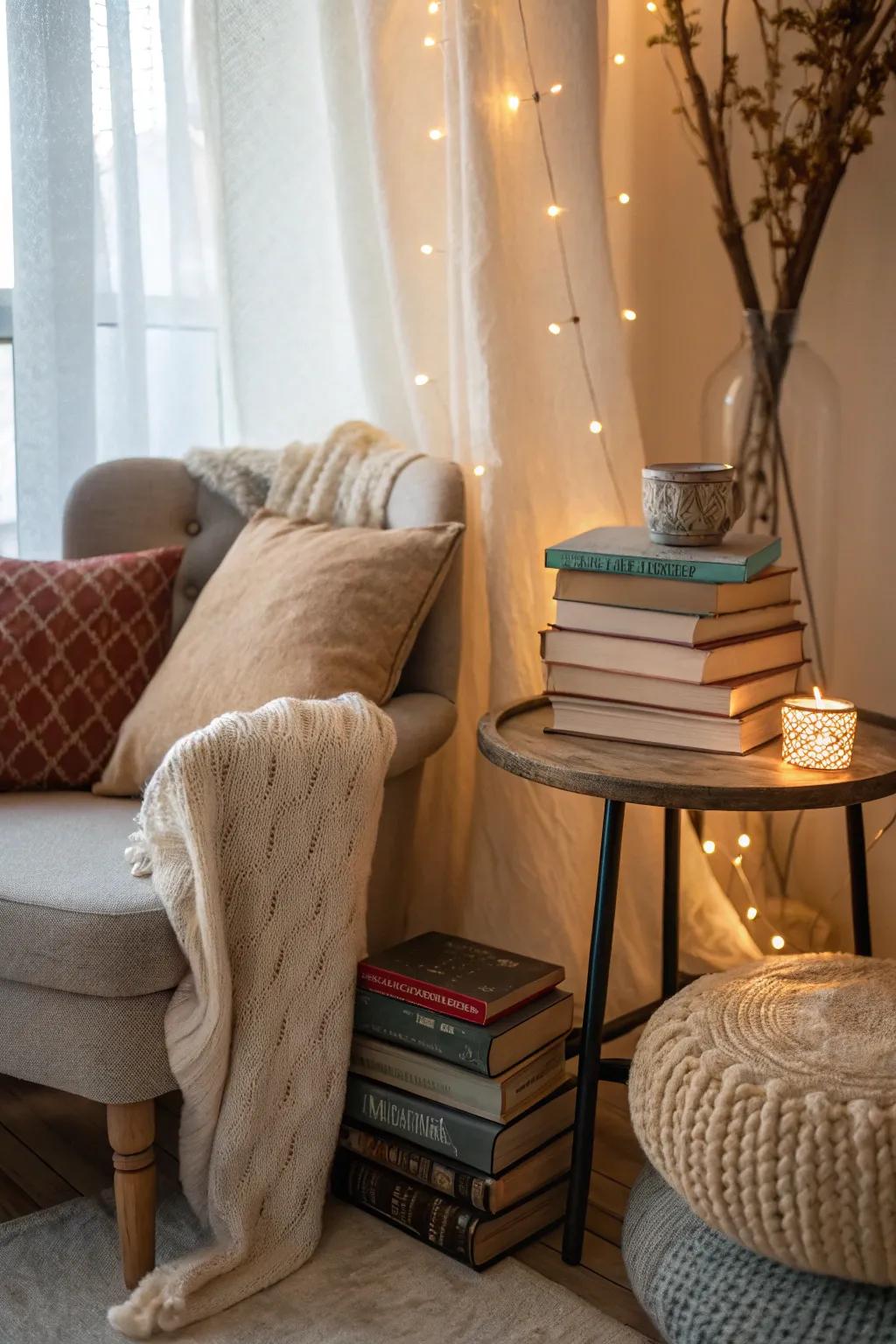 A charming perusing alcove, enticing for some serene duration and a favorable volume.