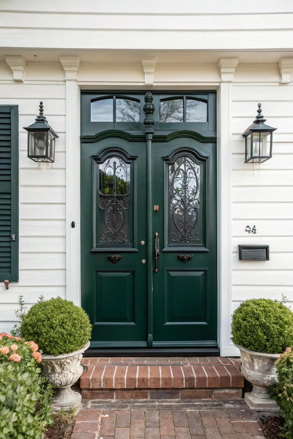 A split-leaf door injects charm and utility into the entry.