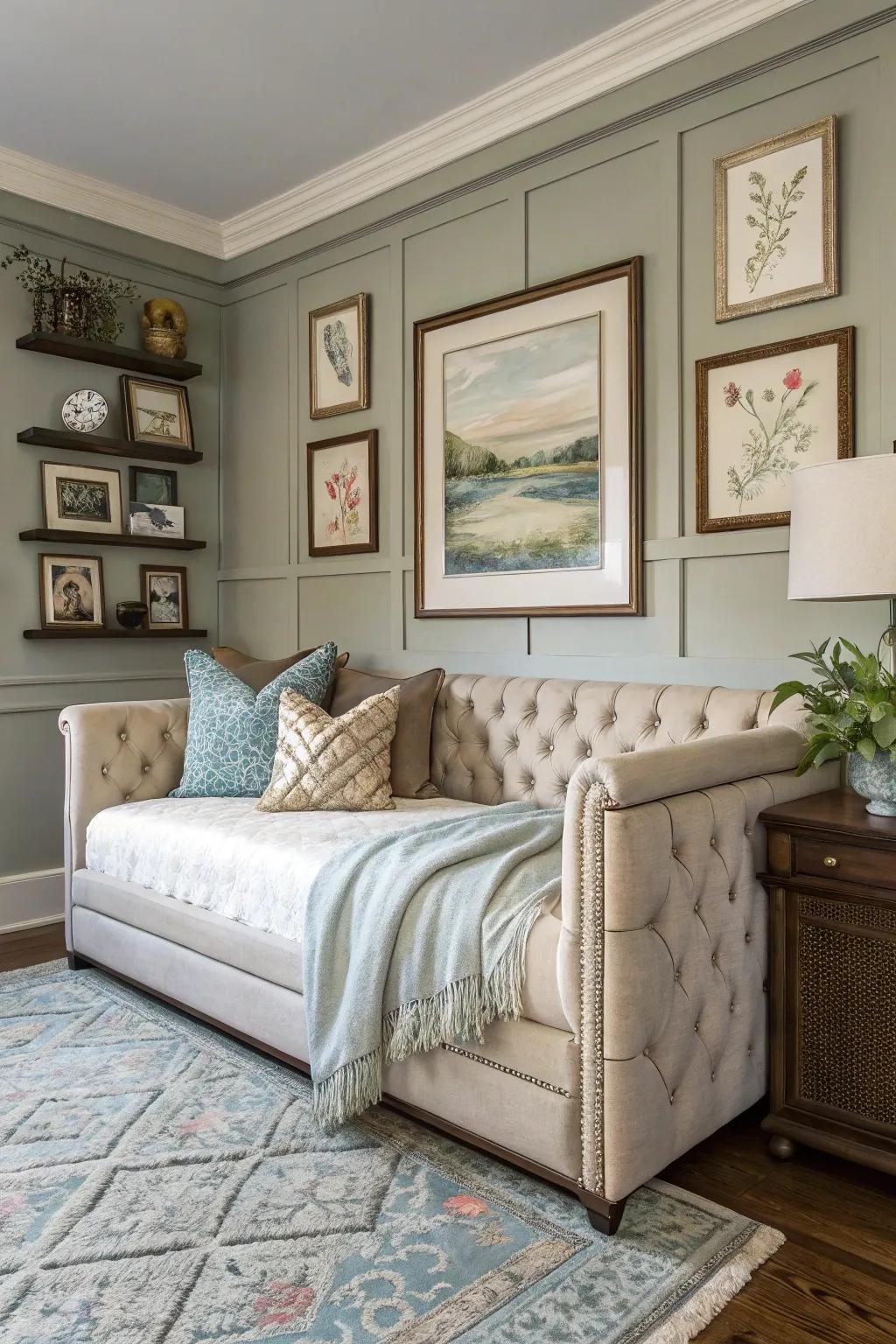 Achieve a timeless aesthetic through an exquisitely upholstered daybed.
