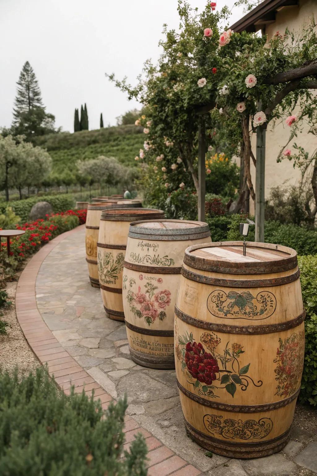 Country allure painted barrels